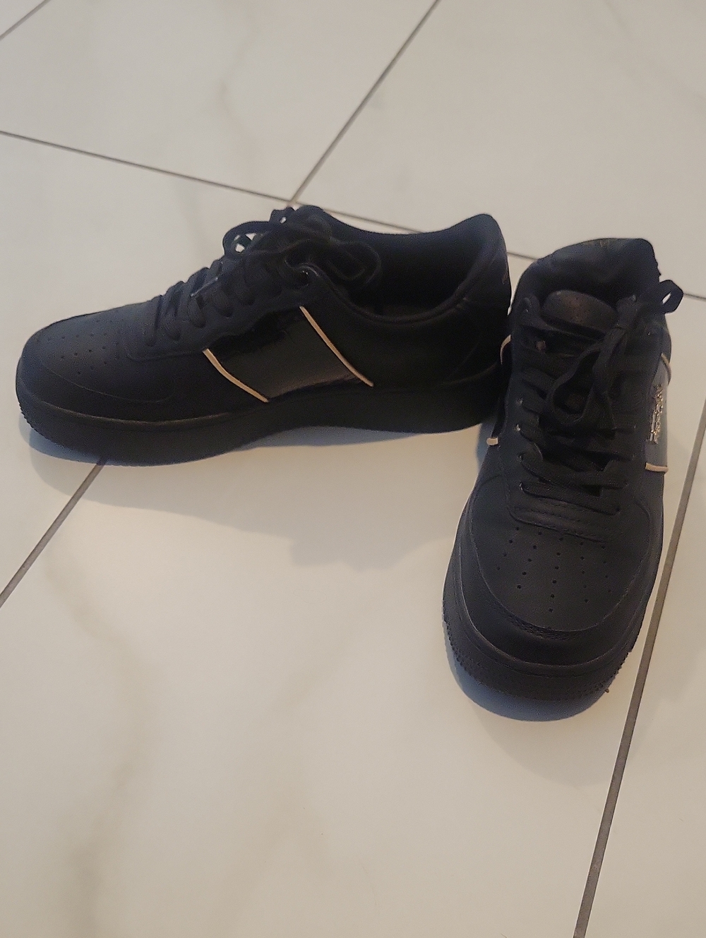 Black Platform Lace-Up Sneakers, Never Worn, Bought For A Trip